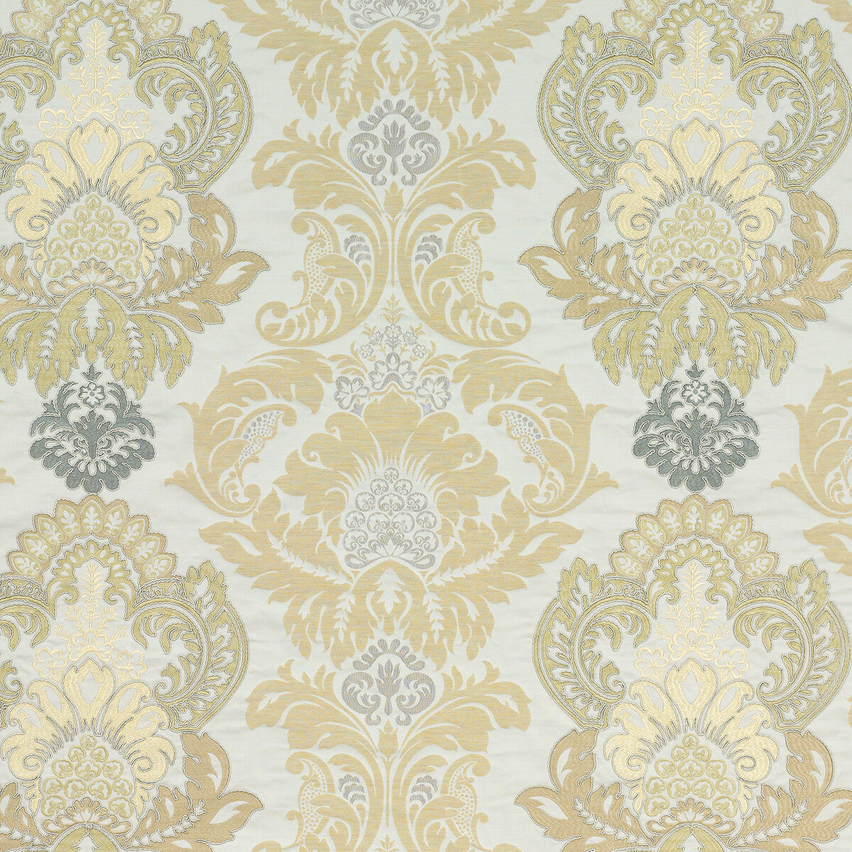 Waterford Damask fabric in bronze/natural color - pattern BF10509.3.0 - by G P &amp; J Baker in the Simply Damask collection