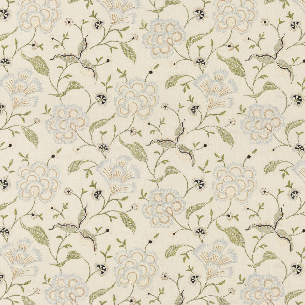 Lamorna Embroidery fabric in linen color - pattern BF10798.1.0 - by G P &amp; J Baker in the Artisan II collection