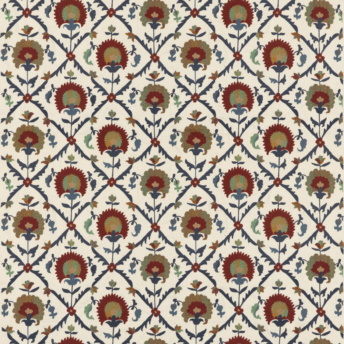 Winchelsea fabric in red/ blue color - pattern BF10905.1.0 - by G P &amp; J Baker in the Portobello collection