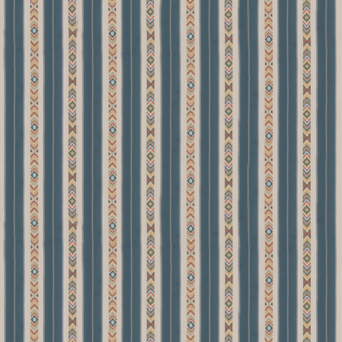 Ashlar Stripe fabric in blue color - pattern BF10943.1.0 - by G P &amp; J Baker in the Burford collection