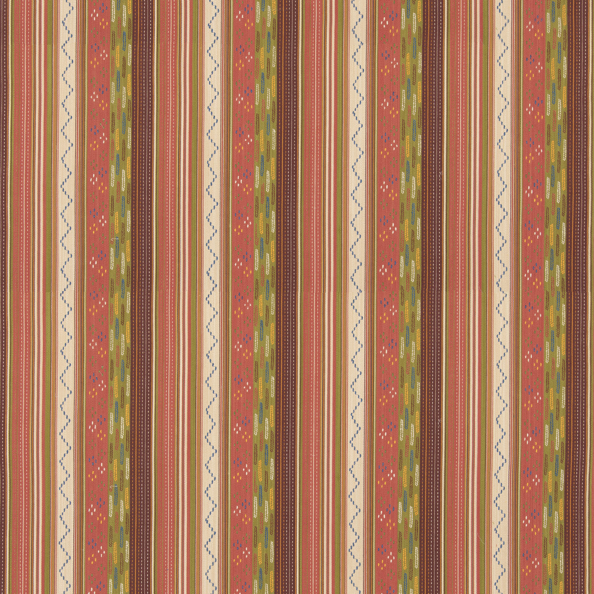 Runaway fabric in coral/green color - pattern BF11060.3.0 - by G P &amp; J Baker in the X Kit Kemp Stripes collection