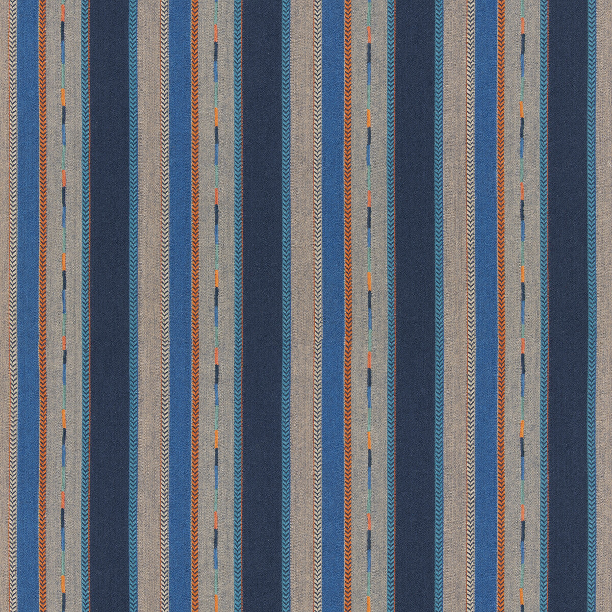 Bunty fabric in indigo color - pattern BF11062.2.0 - by G P &amp; J Baker in the X Kit Kemp Stripes collection