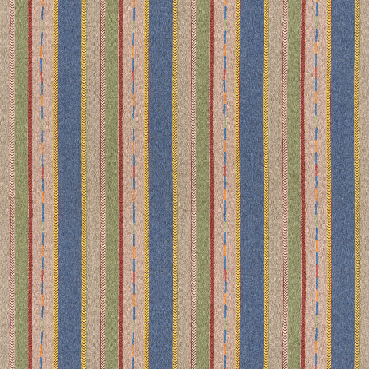 Bunty fabric in blue/green color - pattern BF11062.4.0 - by G P &amp; J Baker in the X Kit Kemp Stripes collection