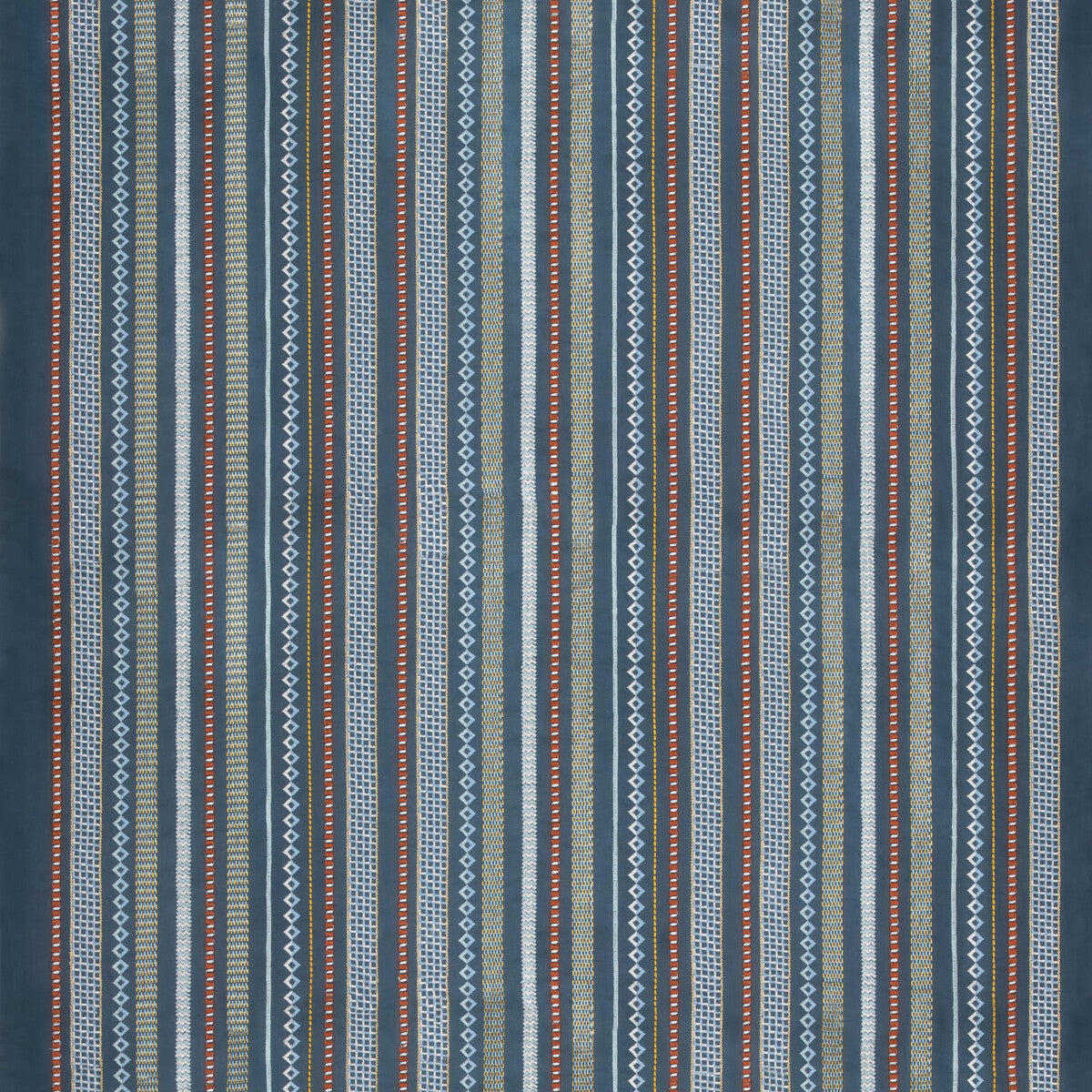 Tudor Stripe fabric in indigo color - pattern number BF11097.2.0 - by G P &amp; J Baker in the Royal Court collection