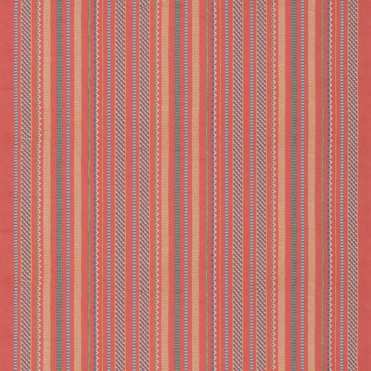 Tudor Stripe fabric in red color - pattern number BF11097.3.0 - by G P &amp; J Baker in the Royal Court collection