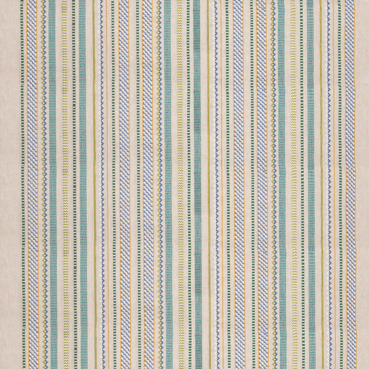 Tudor Stripe fabric in green blue color - pattern number BF11097.5.0 - by G P &amp; J Baker in the Royal Court collection
