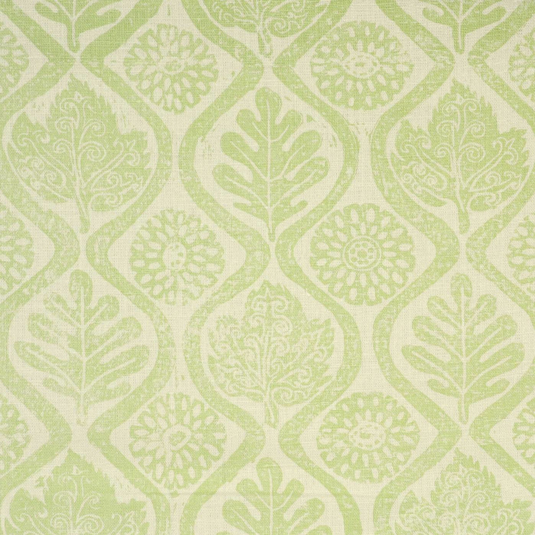 Oakleaves fabric in lime color - pattern BFC-3514.23.0 - by Lee Jofa in the Blithfield collection