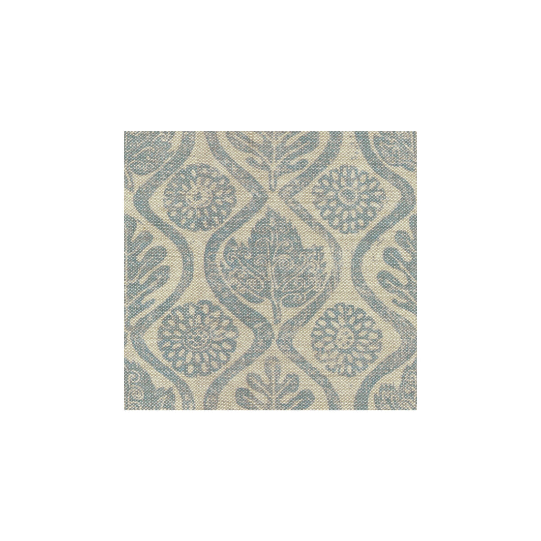 Oakleaves fabric in blue/oatmeal color - pattern BFC-3515.15.0 - by Lee Jofa in the Blithfield collection