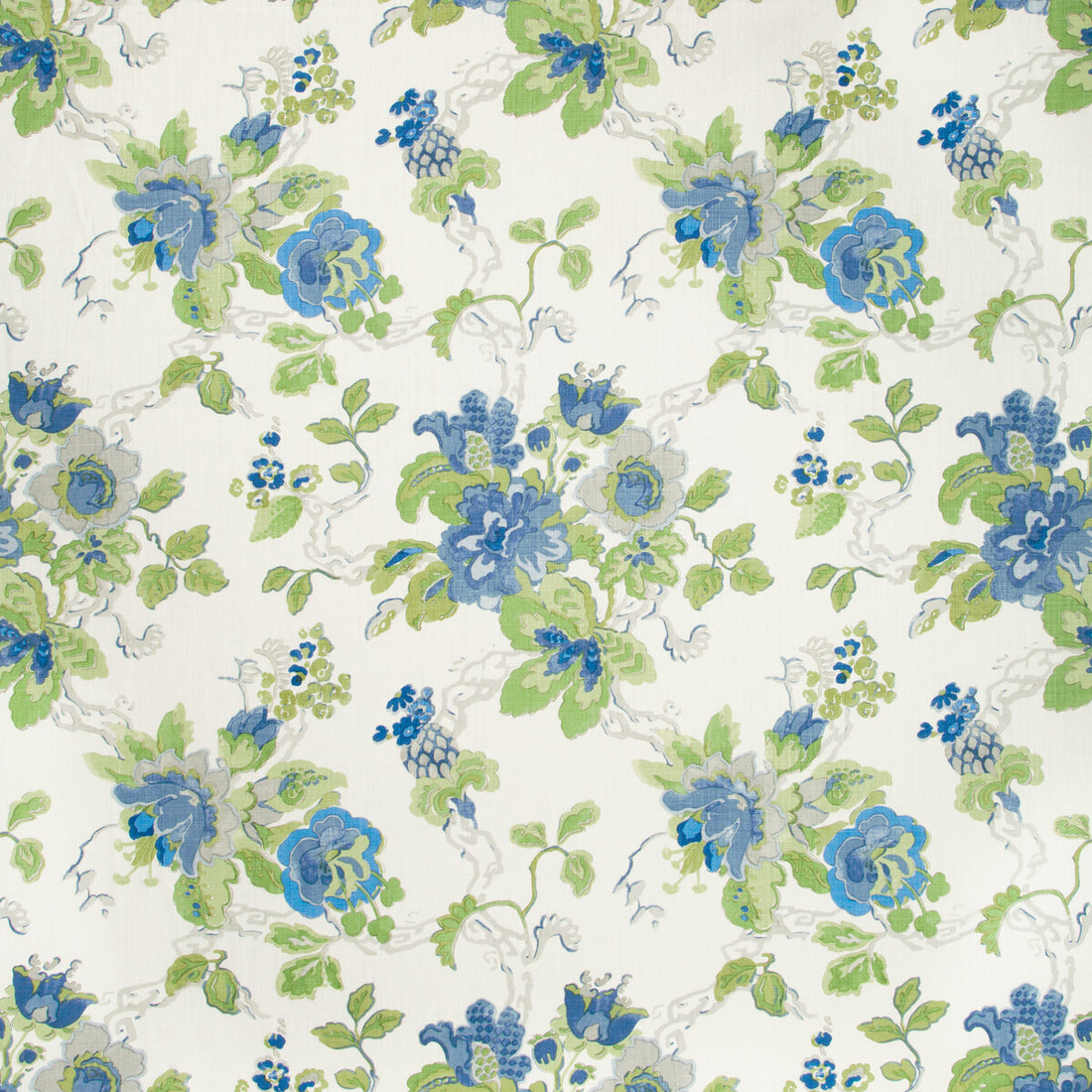 Parnham fabric in cornflower/lime color - pattern BFC-3520.153.0 - by Lee Jofa in the Blithfield collection