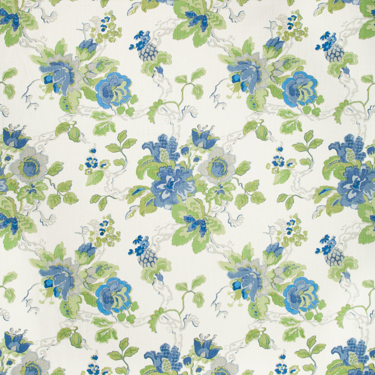 Parnham fabric in cornflower/lime color - pattern BFC-3520.153.0 - by Lee Jofa in the Blithfield collection