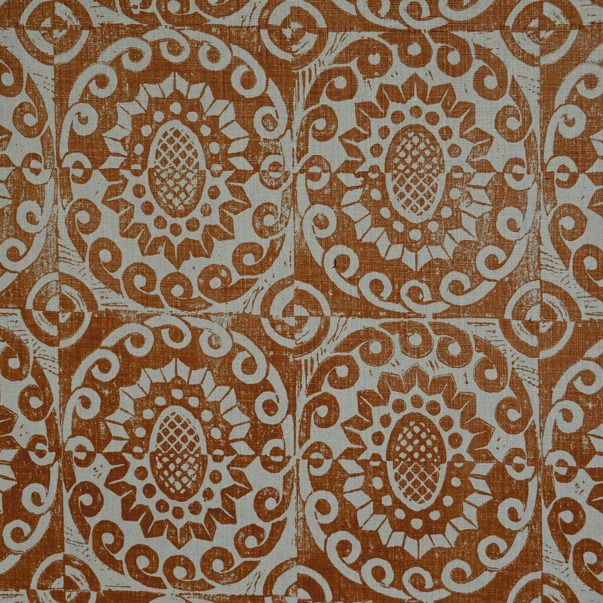Pineapple On Rustic fabric in pumpkin color - pattern BFC-3629.12.0 - by Lee Jofa in the Blithfield collection