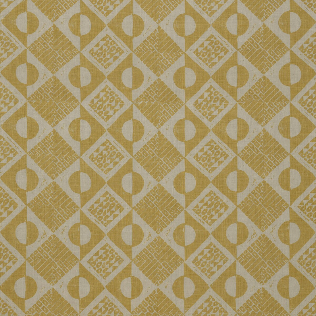 Circles And Squares fabric in ochre color - pattern BFC-3666.40.0 - by Lee Jofa in the Blithfield collection