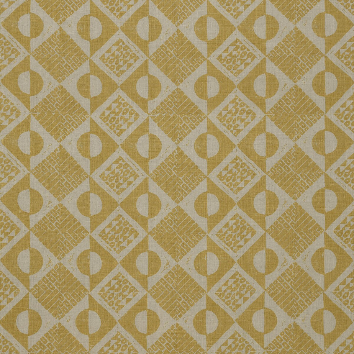 Circles And Squares fabric in ochre color - pattern BFC-3666.40.0 - by Lee Jofa in the Blithfield collection