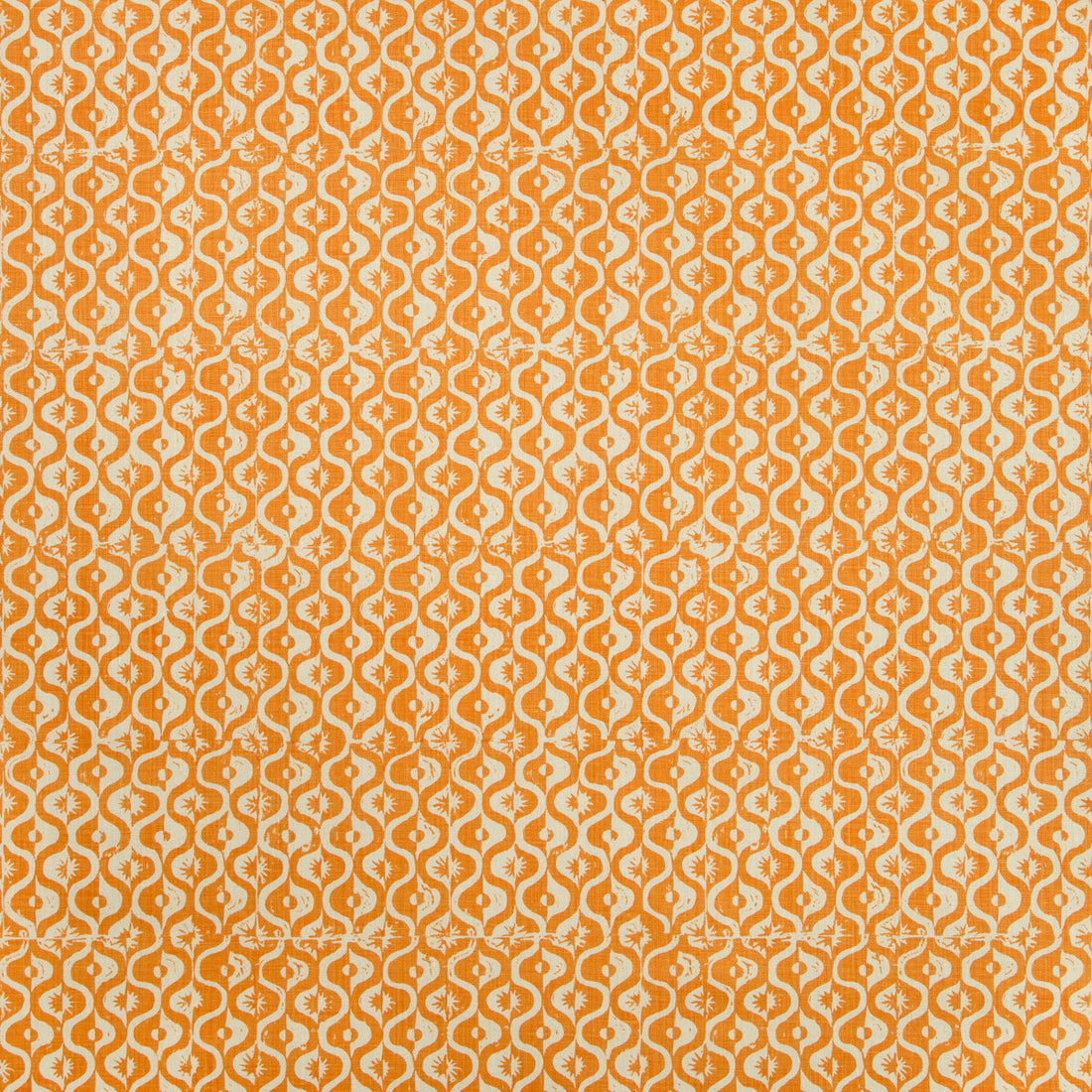 Small Medallion fabric in tangerine color - pattern BFC-3669.12.0 - by Lee Jofa in the Blithfield collection