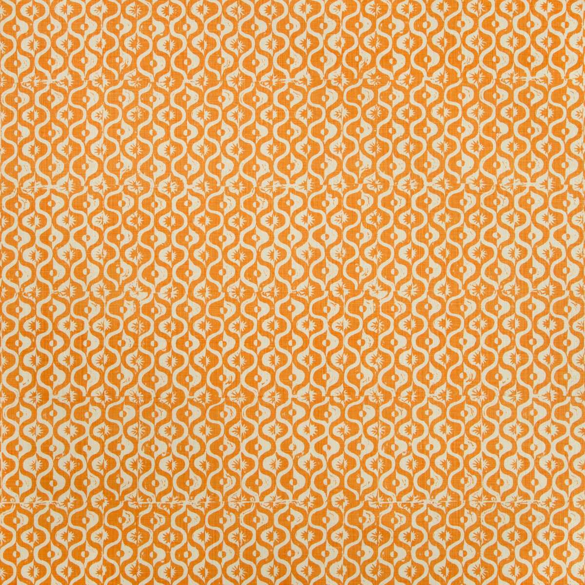 Small Medallion fabric in tangerine color - pattern BFC-3669.12.0 - by Lee Jofa in the Blithfield collection