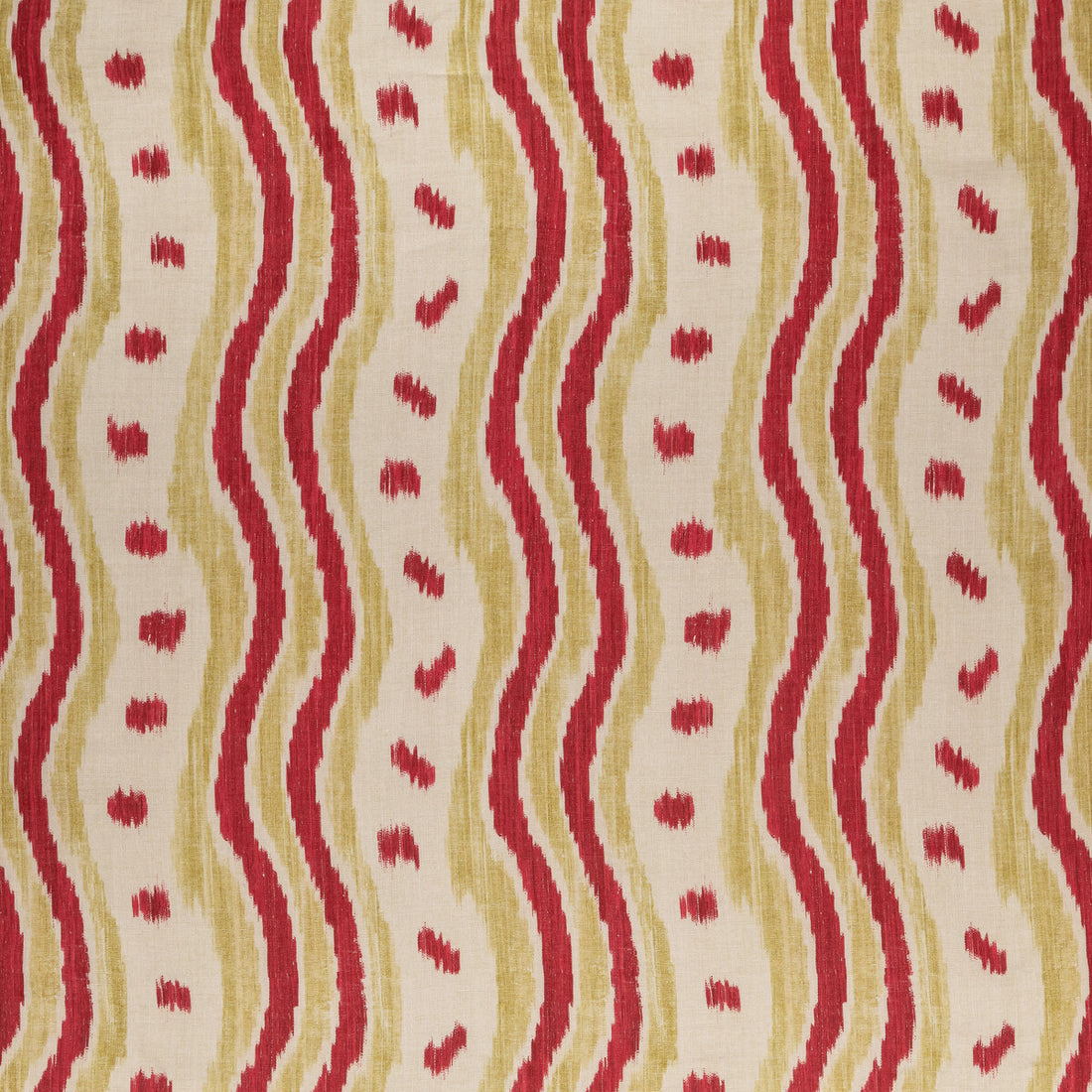 Ikat Stripe fabric in red/green color - pattern BFC-3687.319.0 - by Lee Jofa in the Blithfield collection