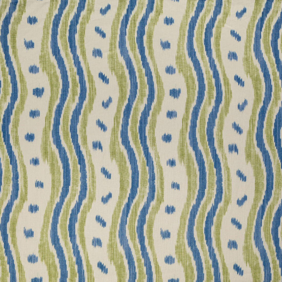 Ikat Stripe fabric in blue/lime color - pattern BFC-3687.523.0 - by Lee Jofa in the Blithfield collection