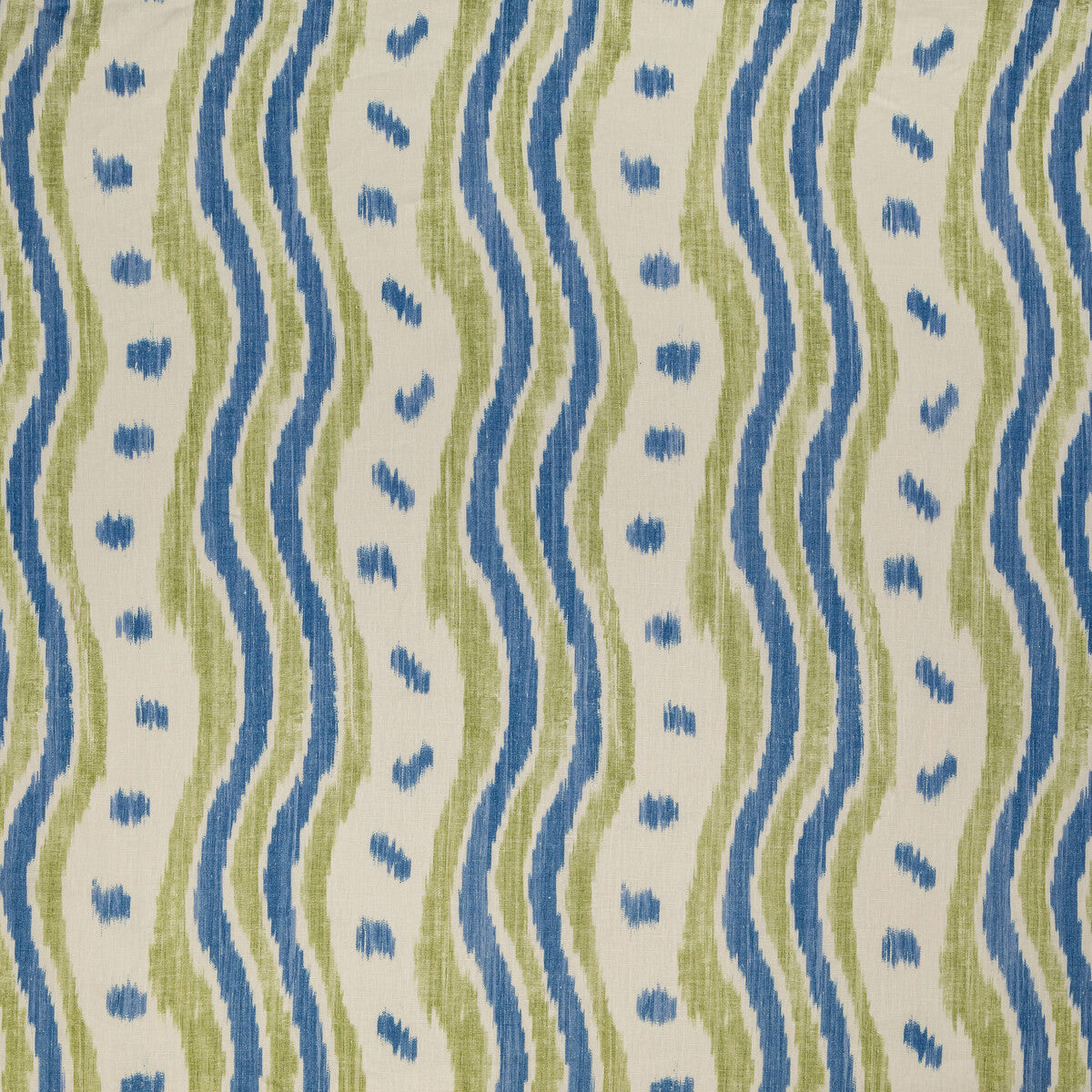 Ikat Stripe fabric in blue/lime color - pattern BFC-3687.523.0 - by Lee Jofa in the Blithfield collection