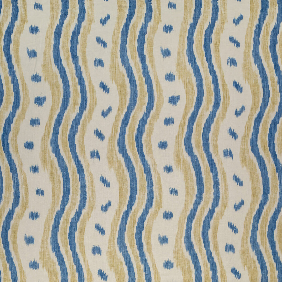 Ikat Stripe fabric in blue/yellow color - pattern BFC-3687.54.0 - by Lee Jofa in the Blithfield collection