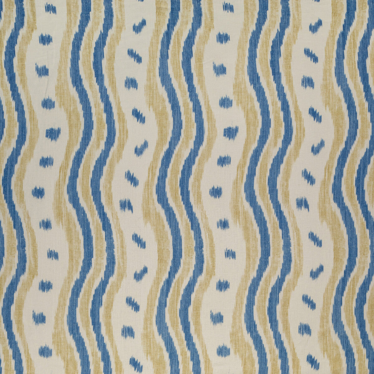 Ikat Stripe fabric in blue/yellow color - pattern BFC-3687.54.0 - by Lee Jofa in the Blithfield collection