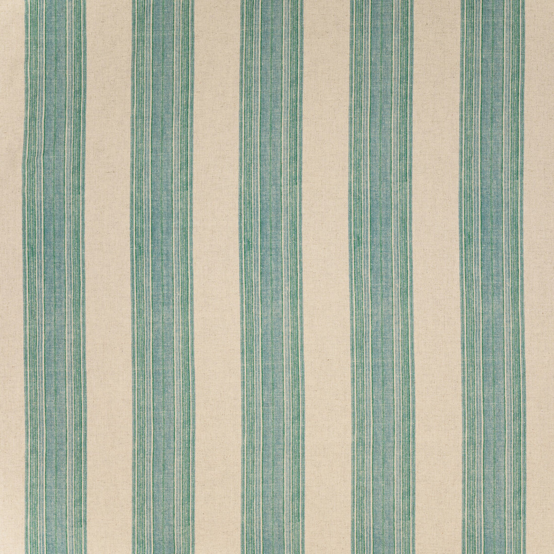 Mifflin Stripe fabric in aquamarine color - pattern BFC-3709.13.0 - by Lee Jofa in the Blithfield Eden collection