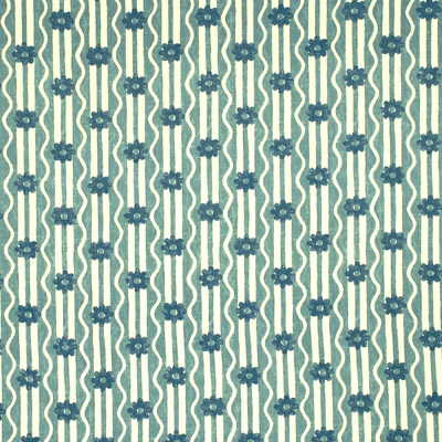 River Flower fabric in aqua/de color - pattern BP10056.4.0 - by G P &amp; J Baker in the Cranley collection