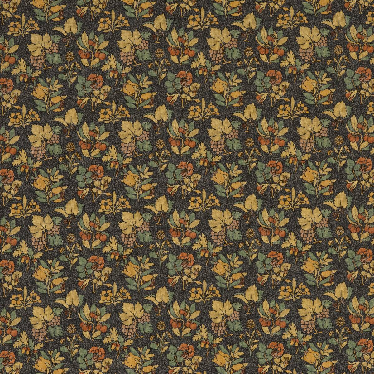 Meadow Fruit fabric in indigo/multi color - pattern BP10619.1.0 - by G P &amp; J Baker in the Originals V collection