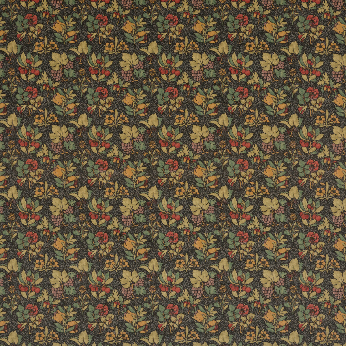 Meadow Fruit Velvet fabric in cinder/multi color - pattern BP10624.1.0 - by G P &amp; J Baker in the Originals V collection