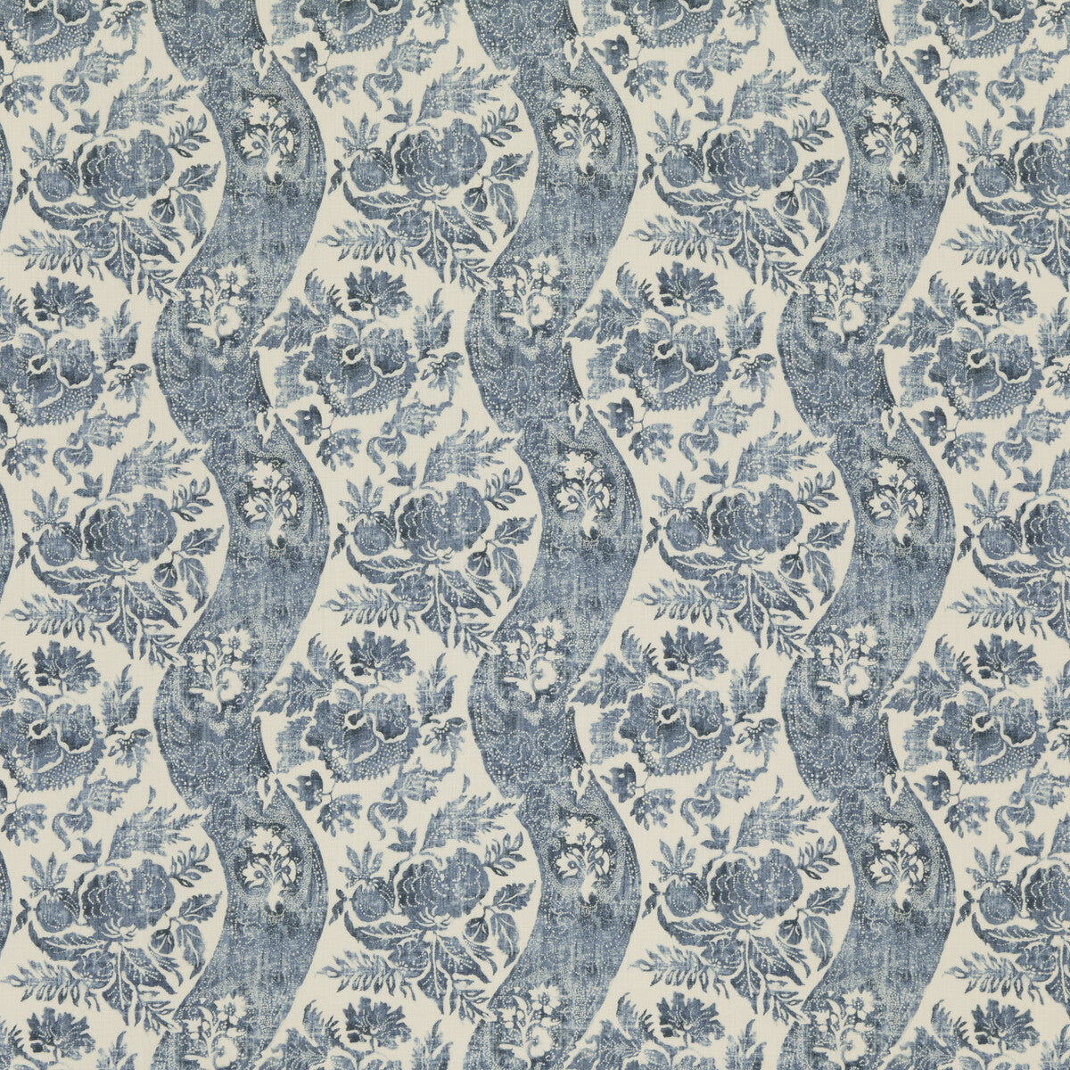 Caldbeck fabric in indigo/ivory color - pattern BP10776.1.0 - by G P &amp; J Baker in the Signature Prints collection