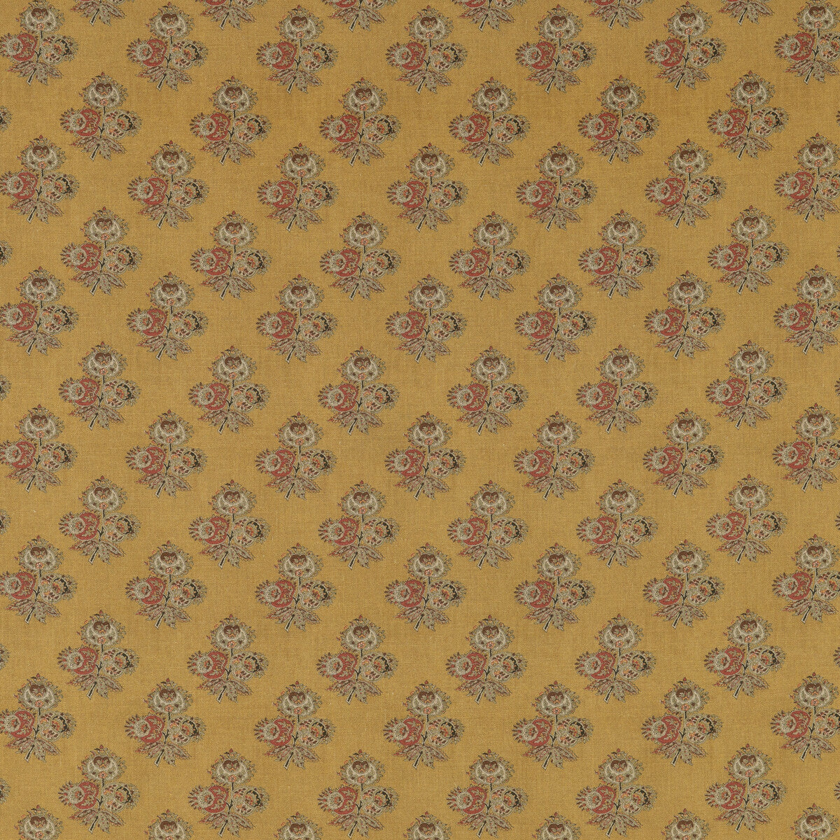 Poppy Paisley fabric in ochre color - pattern BP10823.3.0 - by G P &amp; J Baker in the Coromandel Small Prints collection