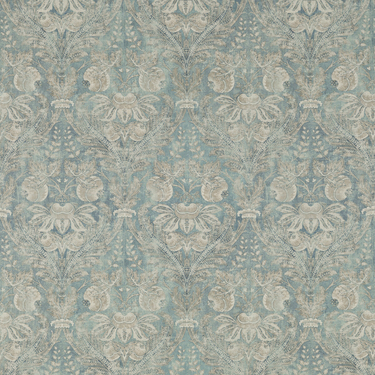 Lapura Damask fabric in blue color - pattern BP10828.1.0 - by G P &amp; J Baker in the Coromandel collection