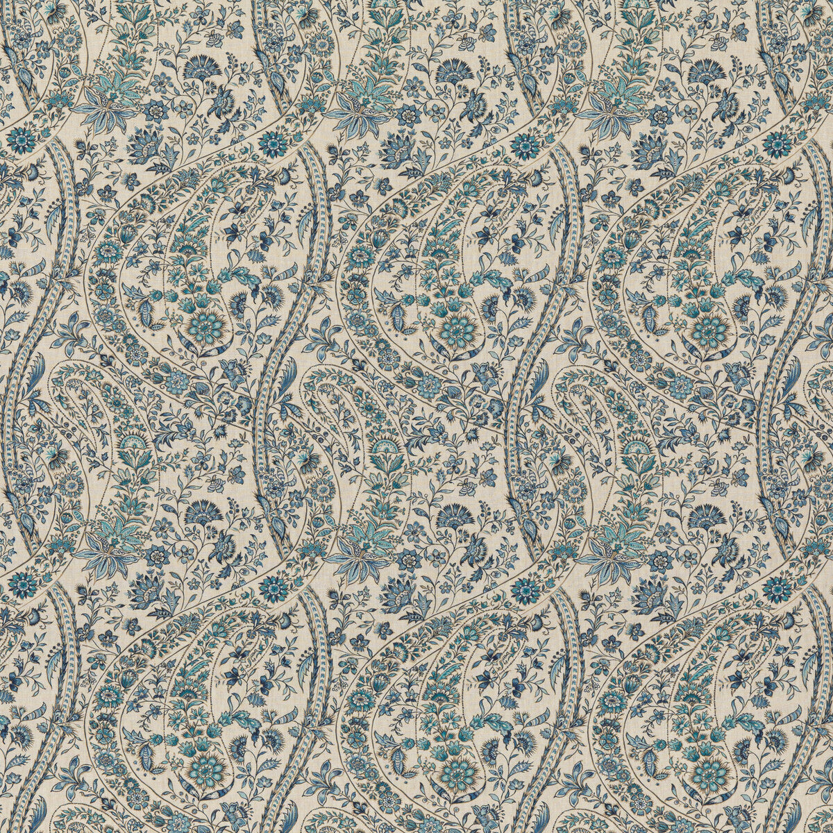 Bukhara Paisley fabric in blue color - pattern BP10835.1.0 - by G P &amp; J Baker in the Coromandel collection