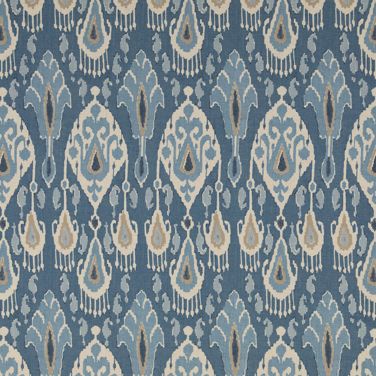 Ikat Bokhara fabric in blue color - pattern BP10853.1.0 - by G P &amp; J Baker in the Chifu collection