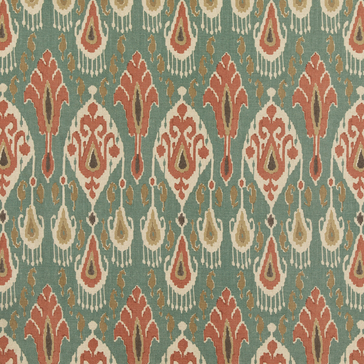Ikat Bokhara fabric in teal color - pattern BP10853.3.0 - by G P &amp; J Baker in the Chifu collection