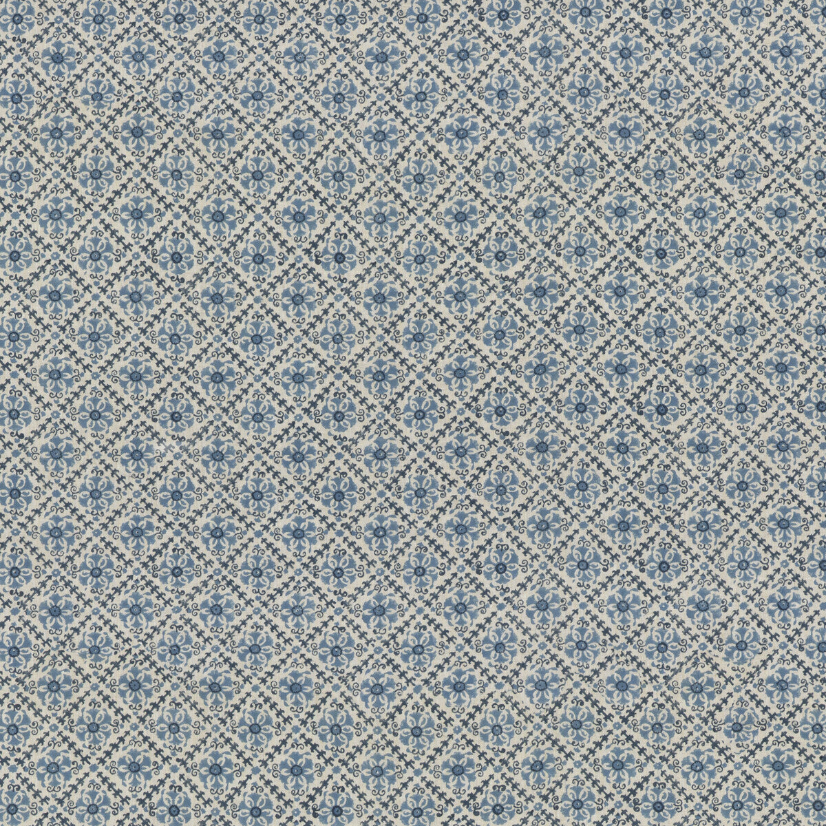 Camden Trellis fabric in blue color - pattern BP10909.1.0 - by G P &amp; J Baker in the Portobello collection