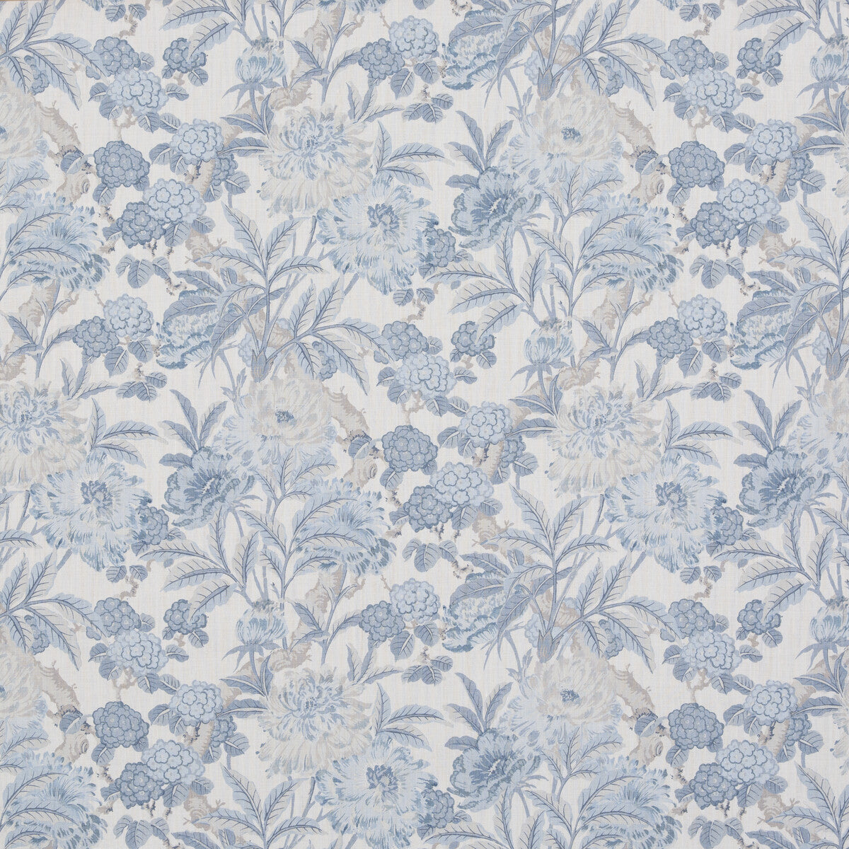 Summer Peony fabric in blue color - pattern BP10950.1.0 - by G P &amp; J Baker in the Ashmore collection