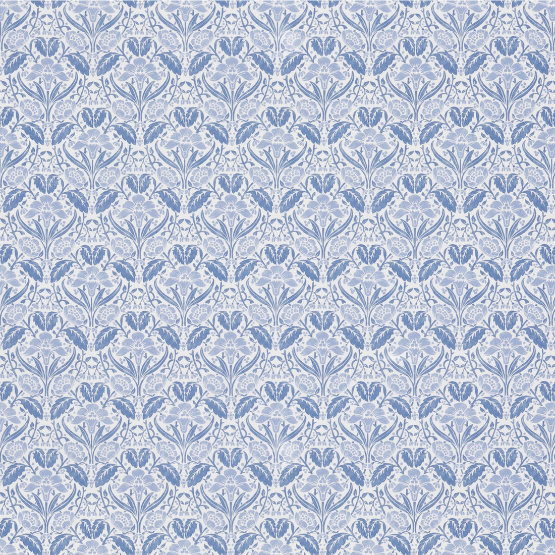 Iris Meadow Cotton fabric in blue color - pattern BP10968.2.0 - by G P &amp; J Baker in the Original Brantwood Fabric collection