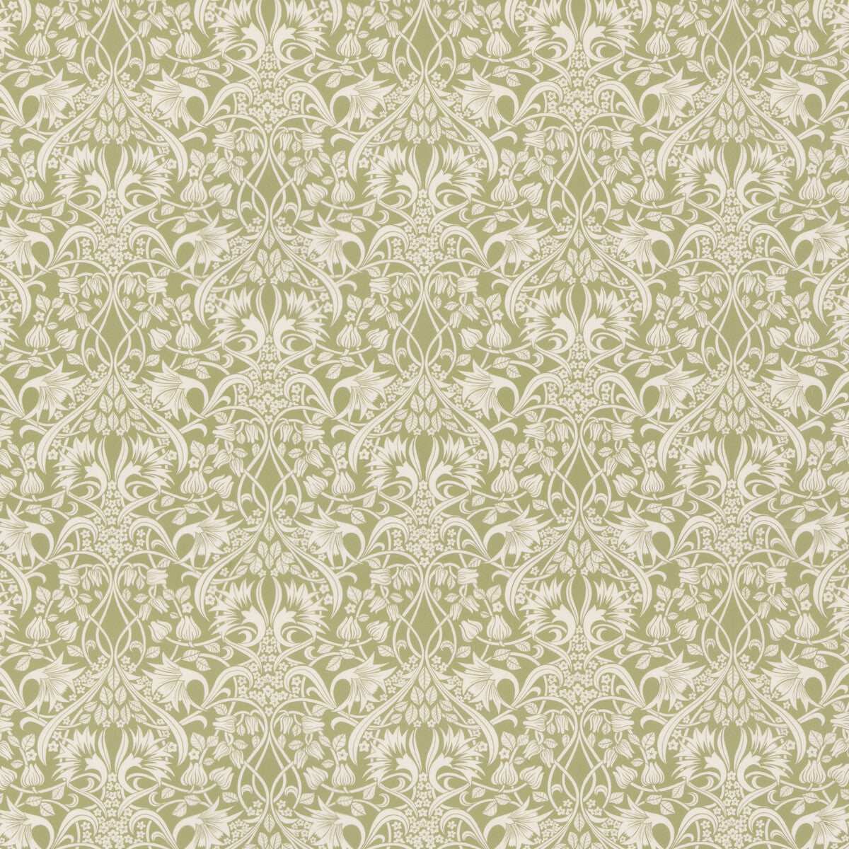 Fritillerie Cotton fabric in green color - pattern BP10974.2.0 - by G P &amp; J Baker in the Original Brantwood Fabric collection