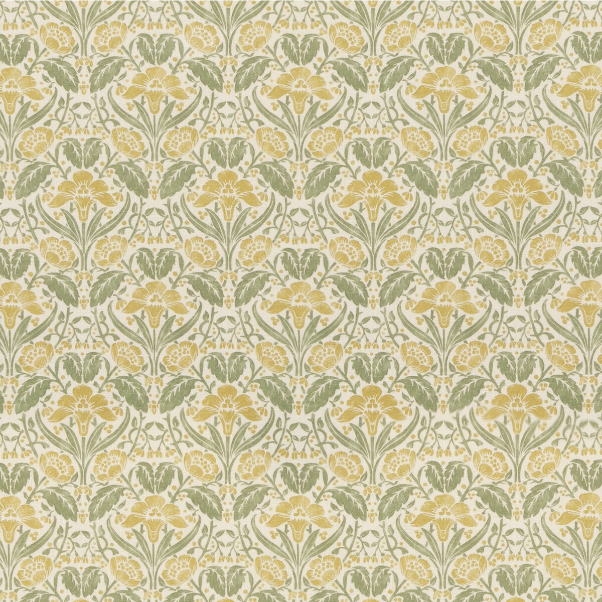 Iris Meadow fabric in yellow/green color - pattern BP10979.2.0 - by G P &amp; J Baker in the Original Brantwood Fabric collection