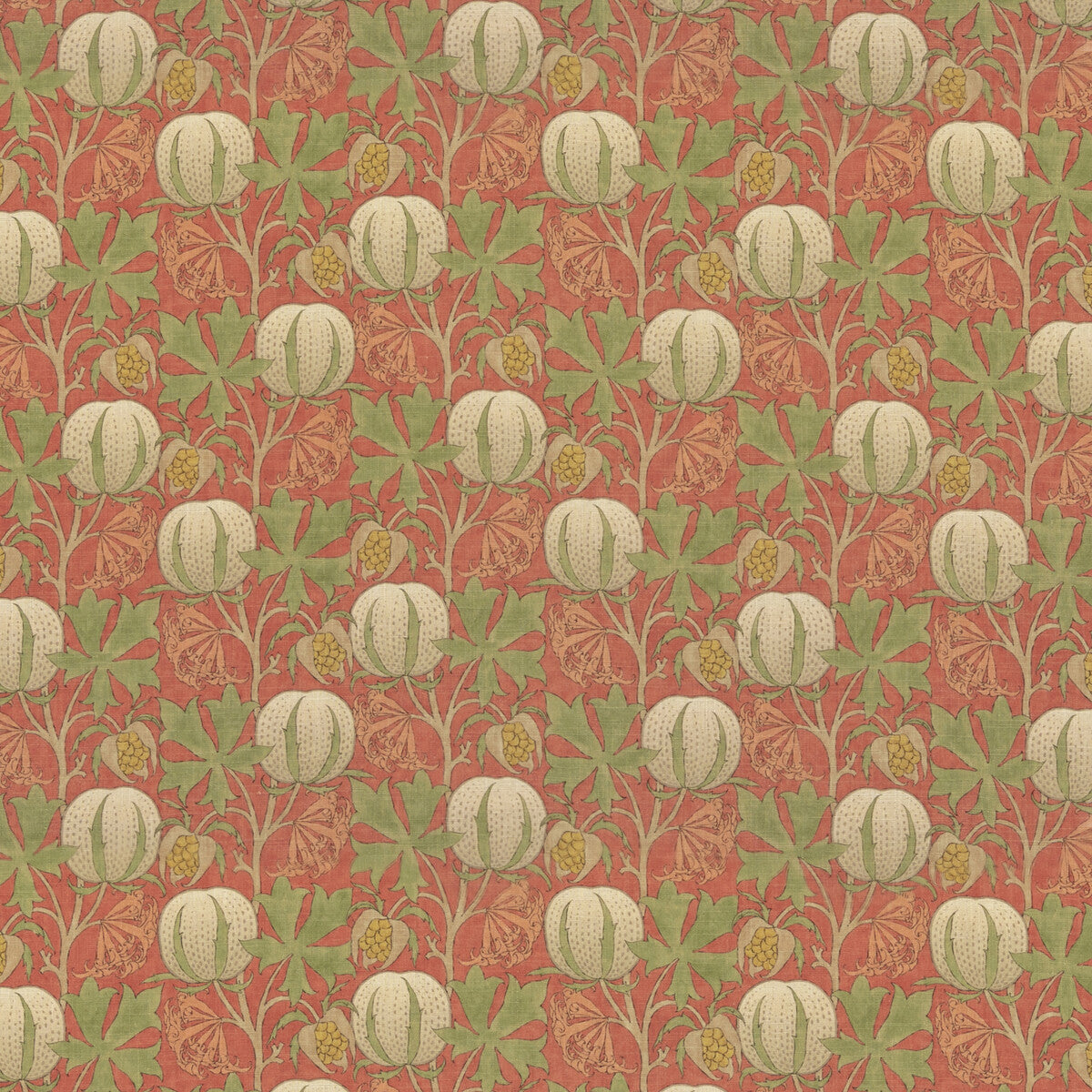 Pumpkins fabric in red/green color - pattern BP10981.1.0 - by G P &amp; J Baker in the Original Brantwood Fabric collection
