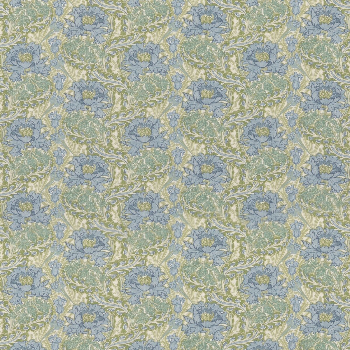 Little Brantwood fabric in blue/green color - pattern BP10983.1.0 - by G P &amp; J Baker in the Original Brantwood Fabric collection