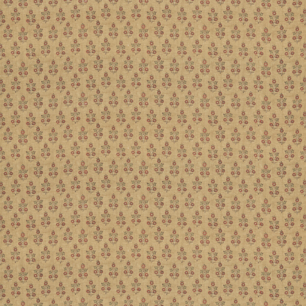 Poppy Sprig fabric in ochre color - pattern BP11003.3.0 - by G P &amp; J Baker in the House Small Prints collection