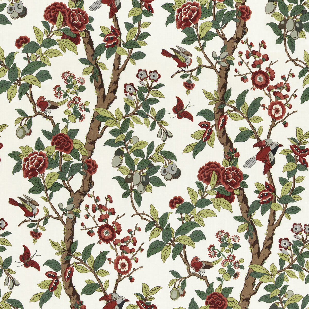 Eldon fabric in document red green color - pattern number BP11072.1.0 - by G P &amp; J Baker in the Eldon collection