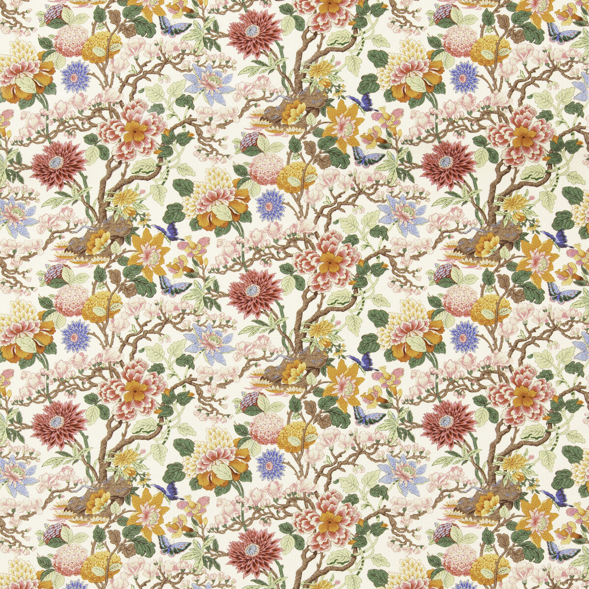 Little Magnolia fabric in pink orange color - pattern number BP11075.4.0 - by G P &amp; J Baker in the Eldon collection