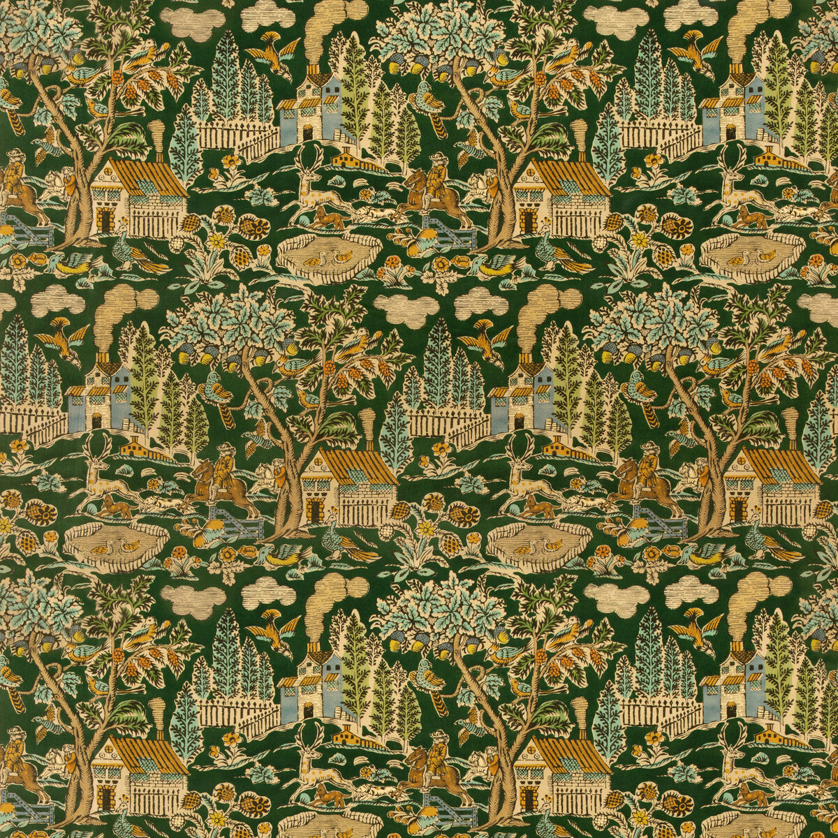 Home Park Velvet fabric in royal green color - pattern number BP11091.1.0 - by G P &amp; J Baker in the Royal Court collection