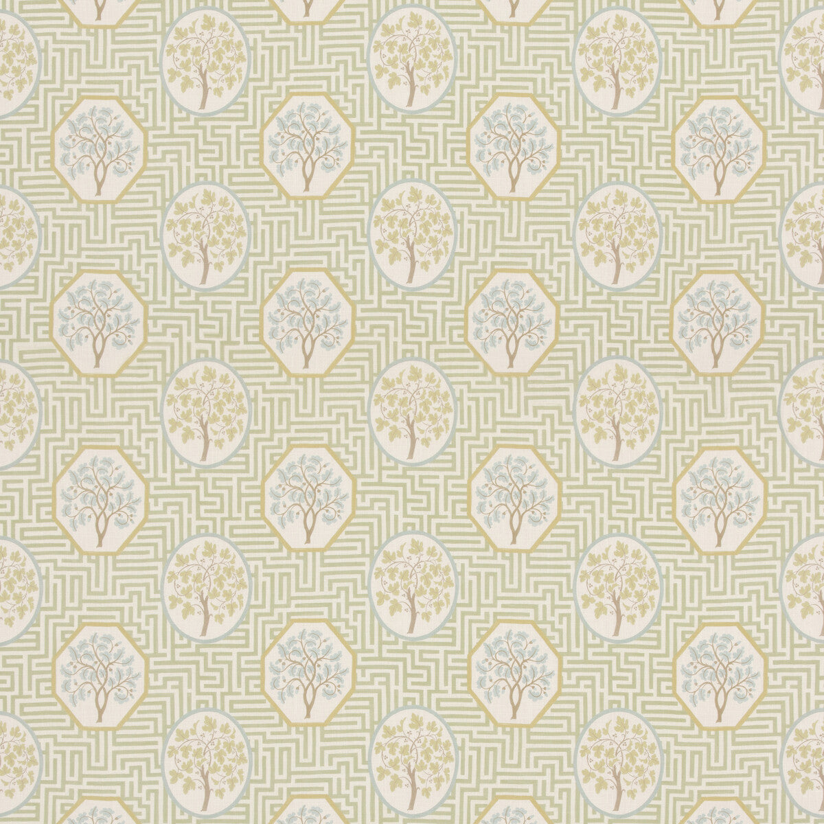 Royal Maze fabric in sage color - pattern number BP11095.3.0 - by G P &amp; J Baker in the Royal Court collection