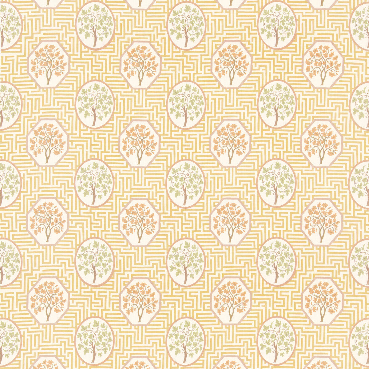 Royal Maze fabric in ochre color - pattern number BP11095.4.0 - by G P &amp; J Baker in the Royal Court collection