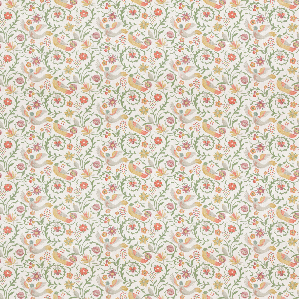 Royal Court fabric in red green color - pattern number BP11096.1.0 - by G P &amp; J Baker in the Royal Court collection