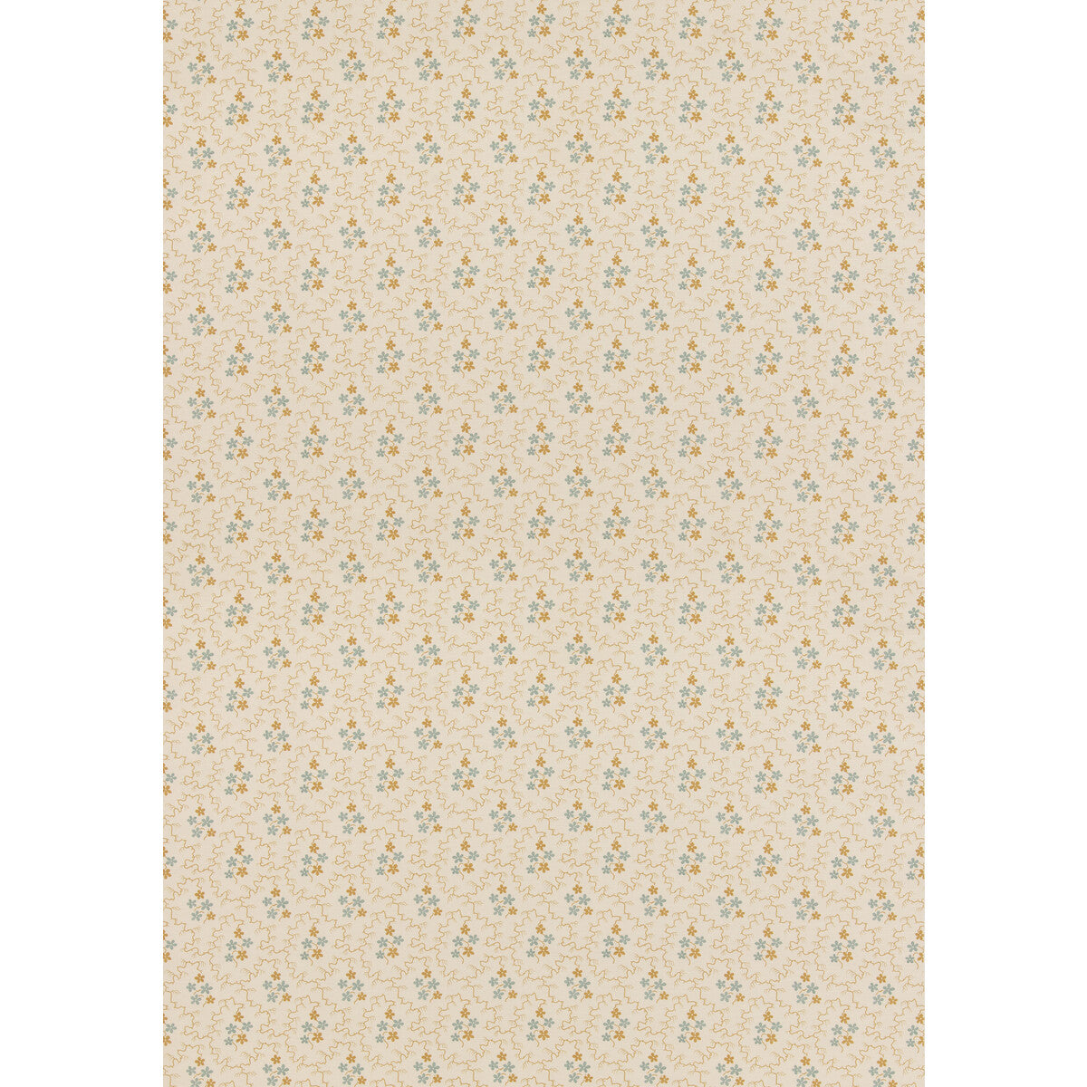 Posy fabric in ochre/blue color - pattern number BP11105.4.0 - by G P &amp; J Baker in the House Small Prints II collection