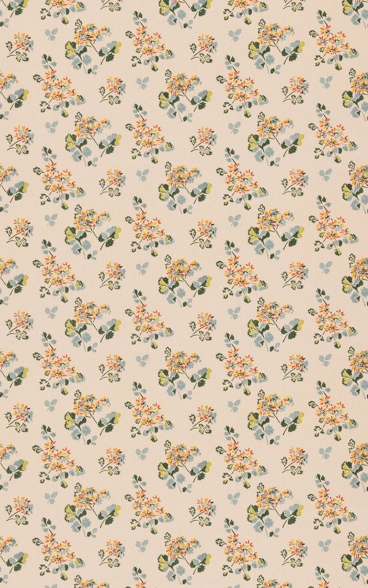Forest Flower fabric in Teal/Spice color - pattern number BP11134.3.0 - by G P &amp; J Baker in the Kit Kemp II collection